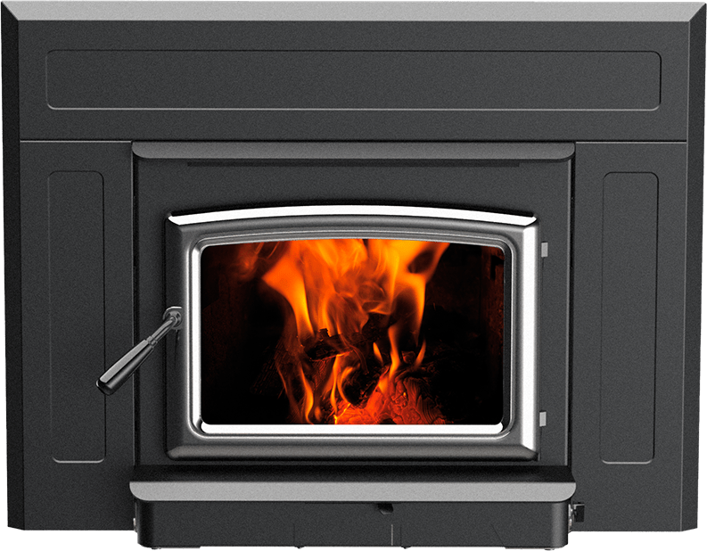 The Wood stove by Vista Insert By Pacific Energy Silver surround black facing